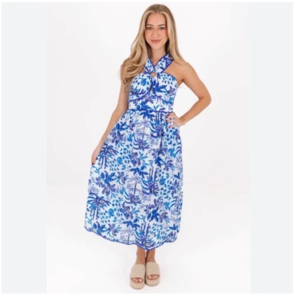 J. Marie Hayden Ric Rac Cross Midi Dress size Large